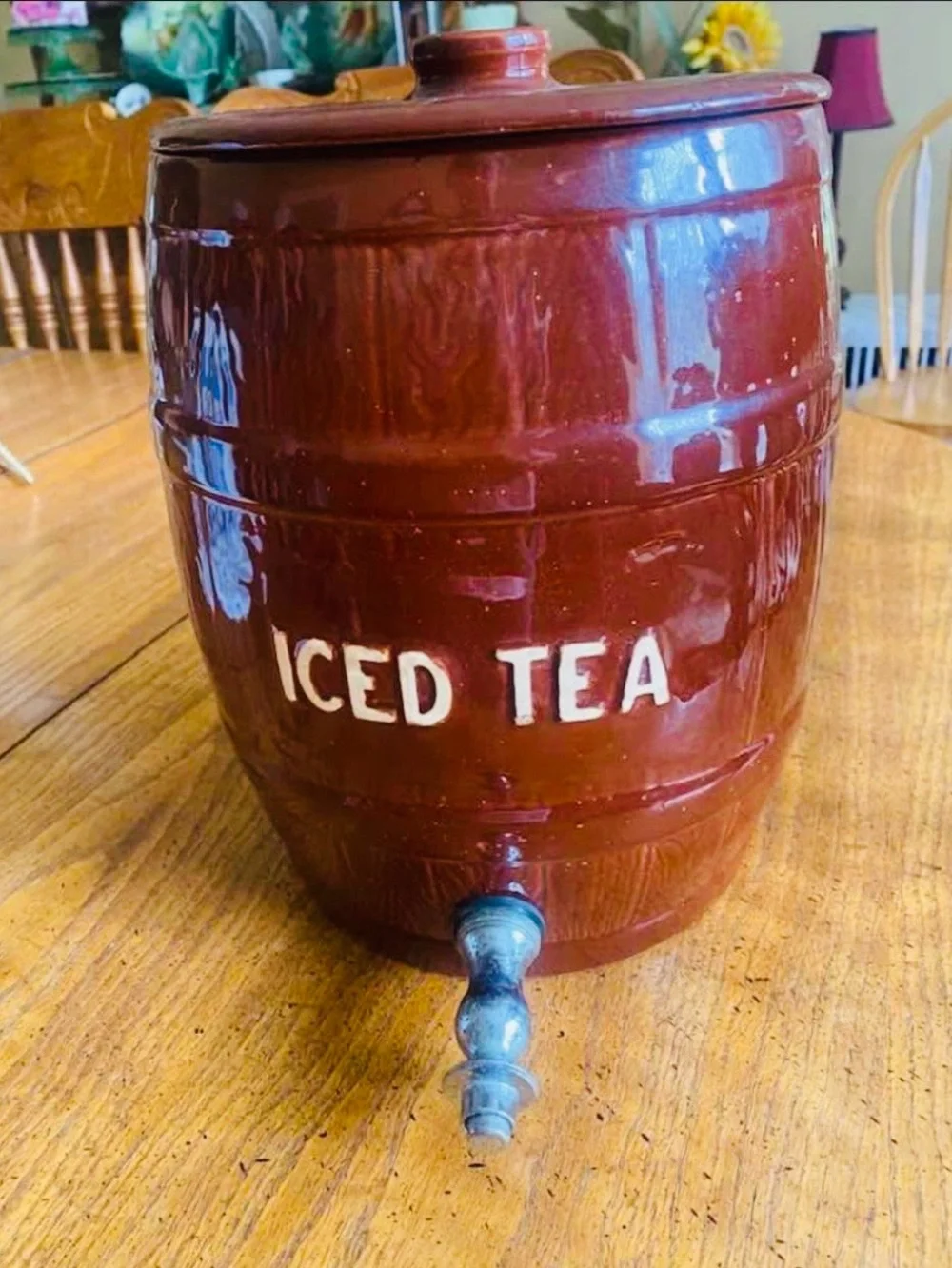 Ceramic Iced Tea Dispenser - Brown